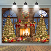 Lofaris Winter Night Closet Theme Merry Christmas Tree Backdrop